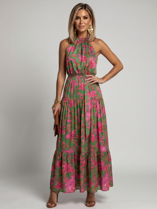 Rowen | Vestido Midi con Cuello Halter Draped
