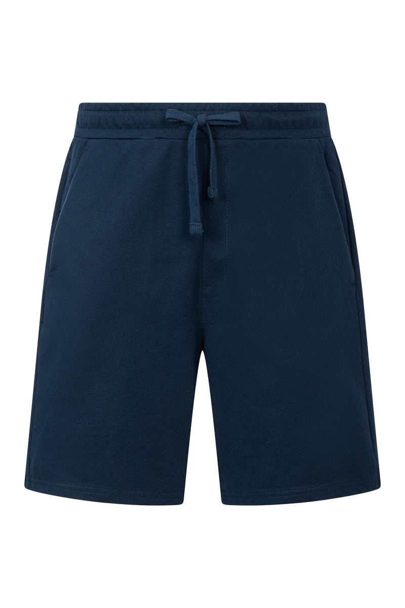 Bermudas de felpa de algodón azul