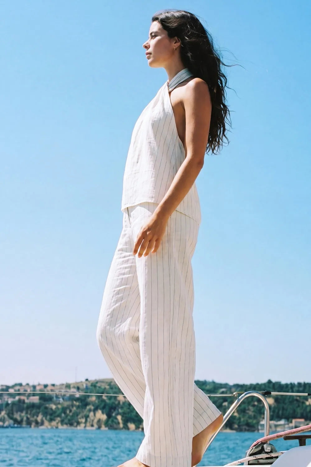 Pantalón ancho rayas