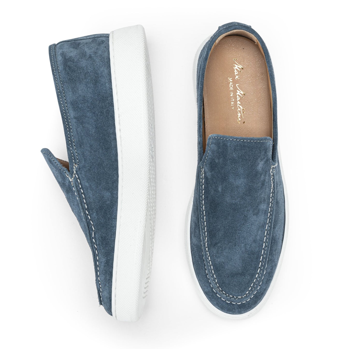 Mocasines para Hombre en Ante Azul Royal