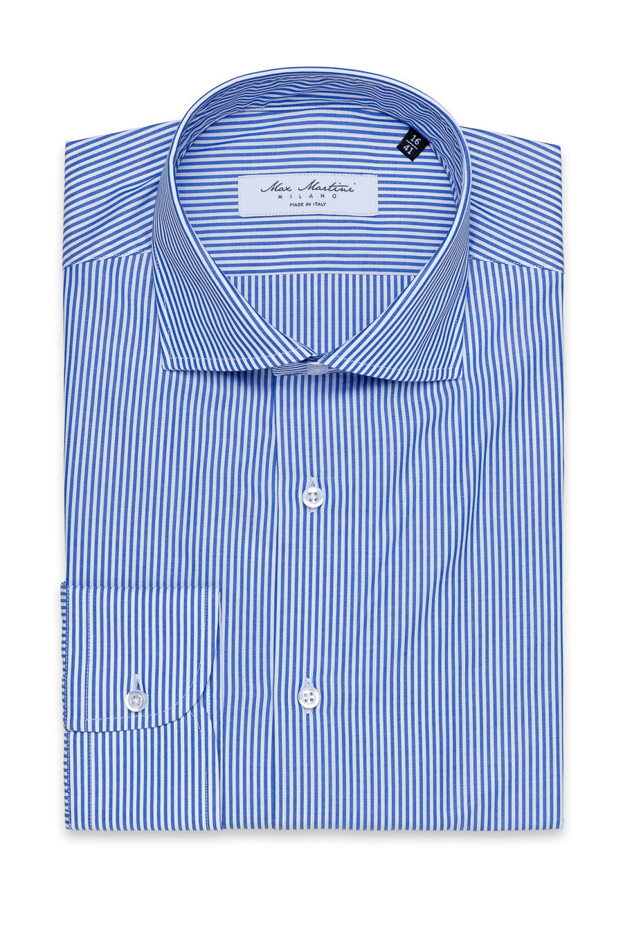 Camisa no-iron con rayas azules