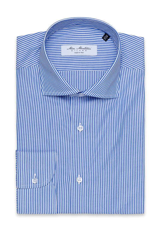Camisa no-iron con rayas azules