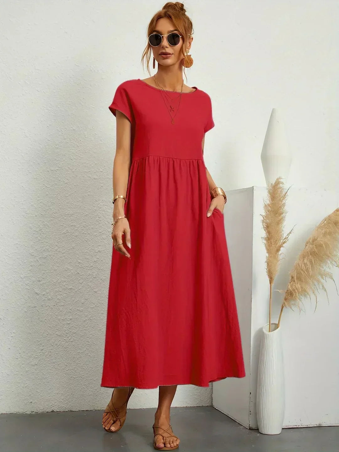 Gabrielle™ — Vestido Midi Fluido con Elegancia Atemporal