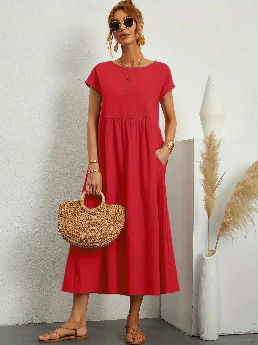 Gabrielle™ — Vestido Midi Fluido con Elegancia Atemporal