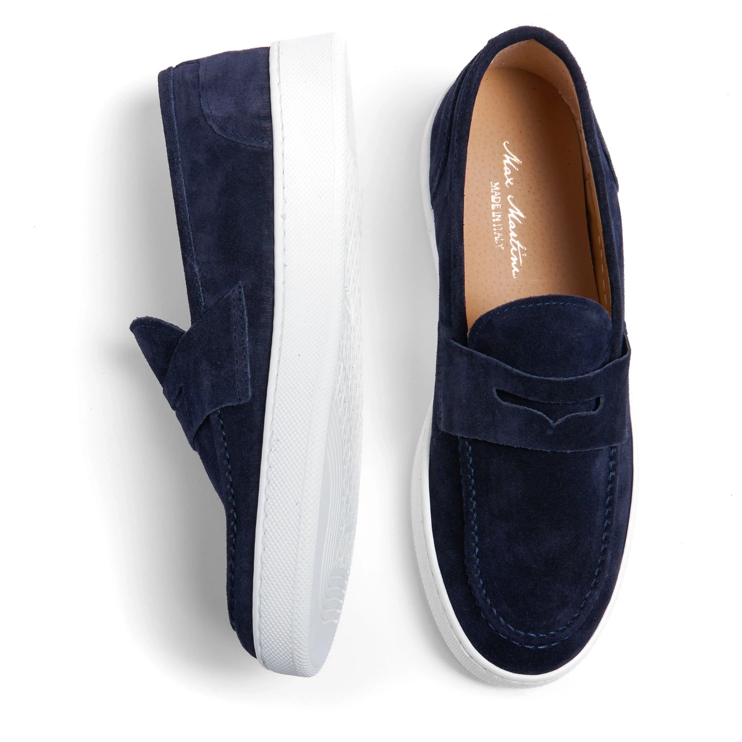 Mocasines para Hombre en Ante Azul