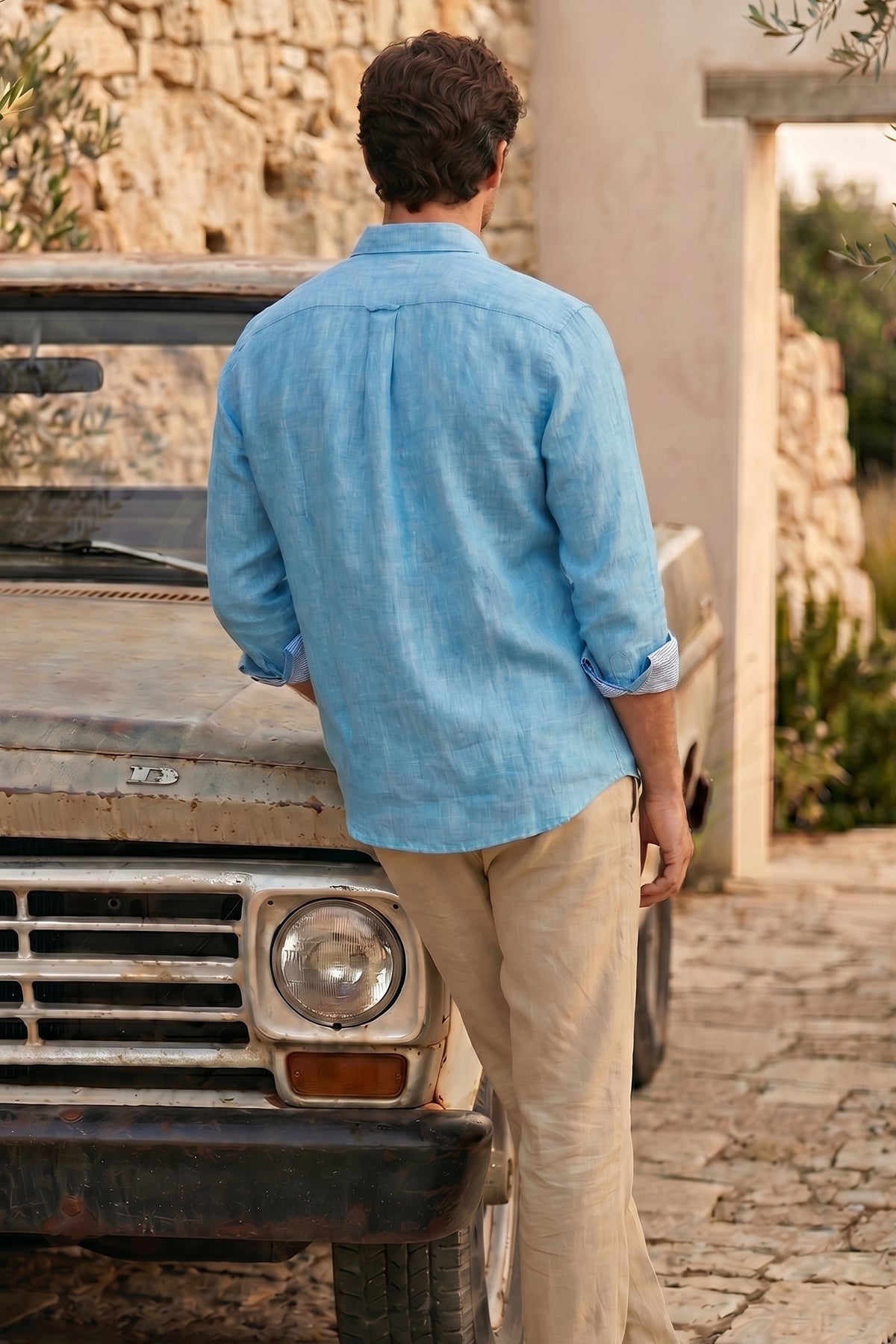 Camisa Lino Turquesa