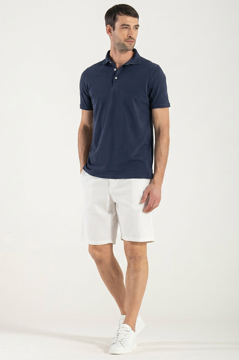 Bermudas Man Lino White