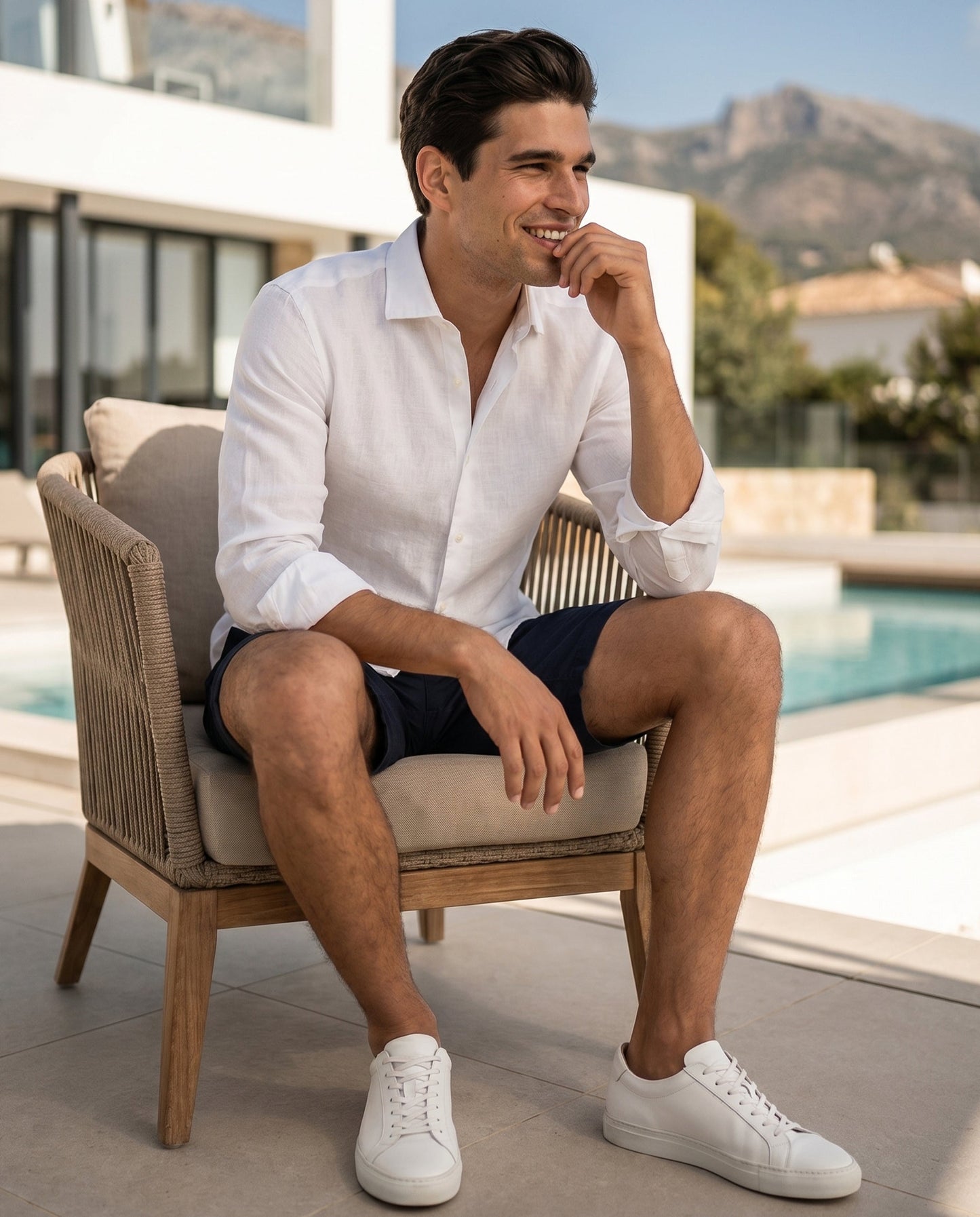 Camisa de lino blanca