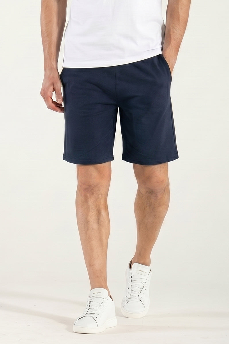 Bermudas de felpa de algodón azul