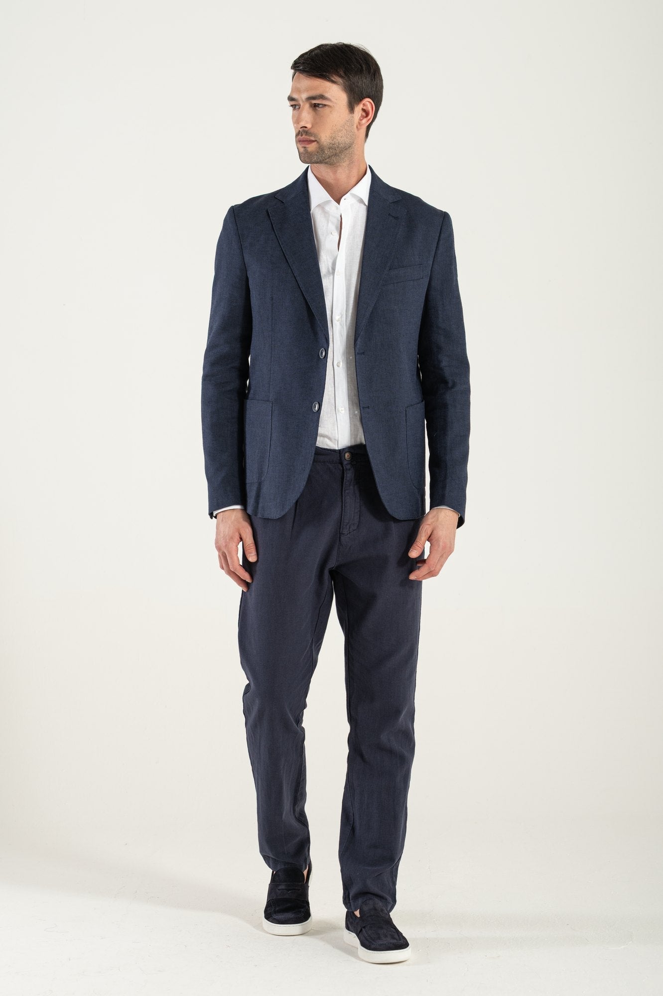 Blazer azul azul marino/algodón
