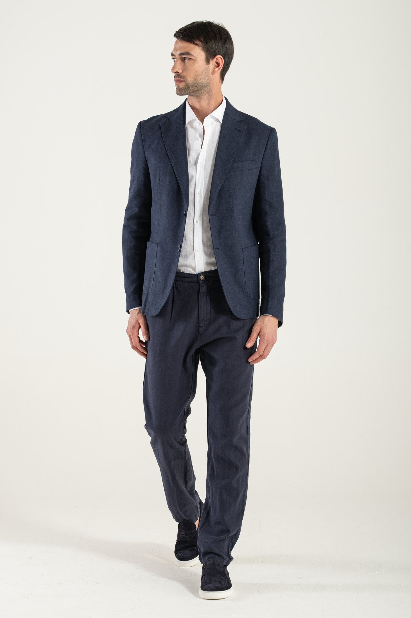 Blazer azul azul marino/algodón