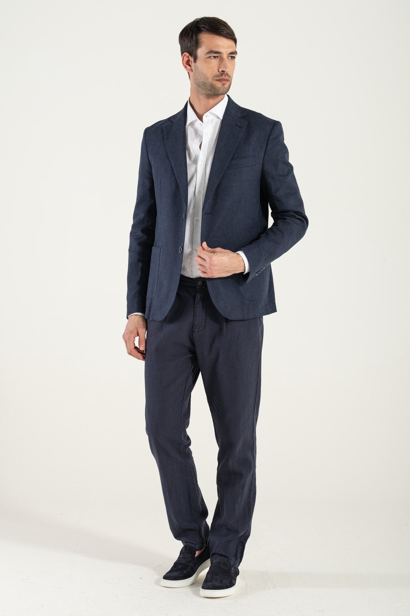 Blazer azul azul marino/algodón