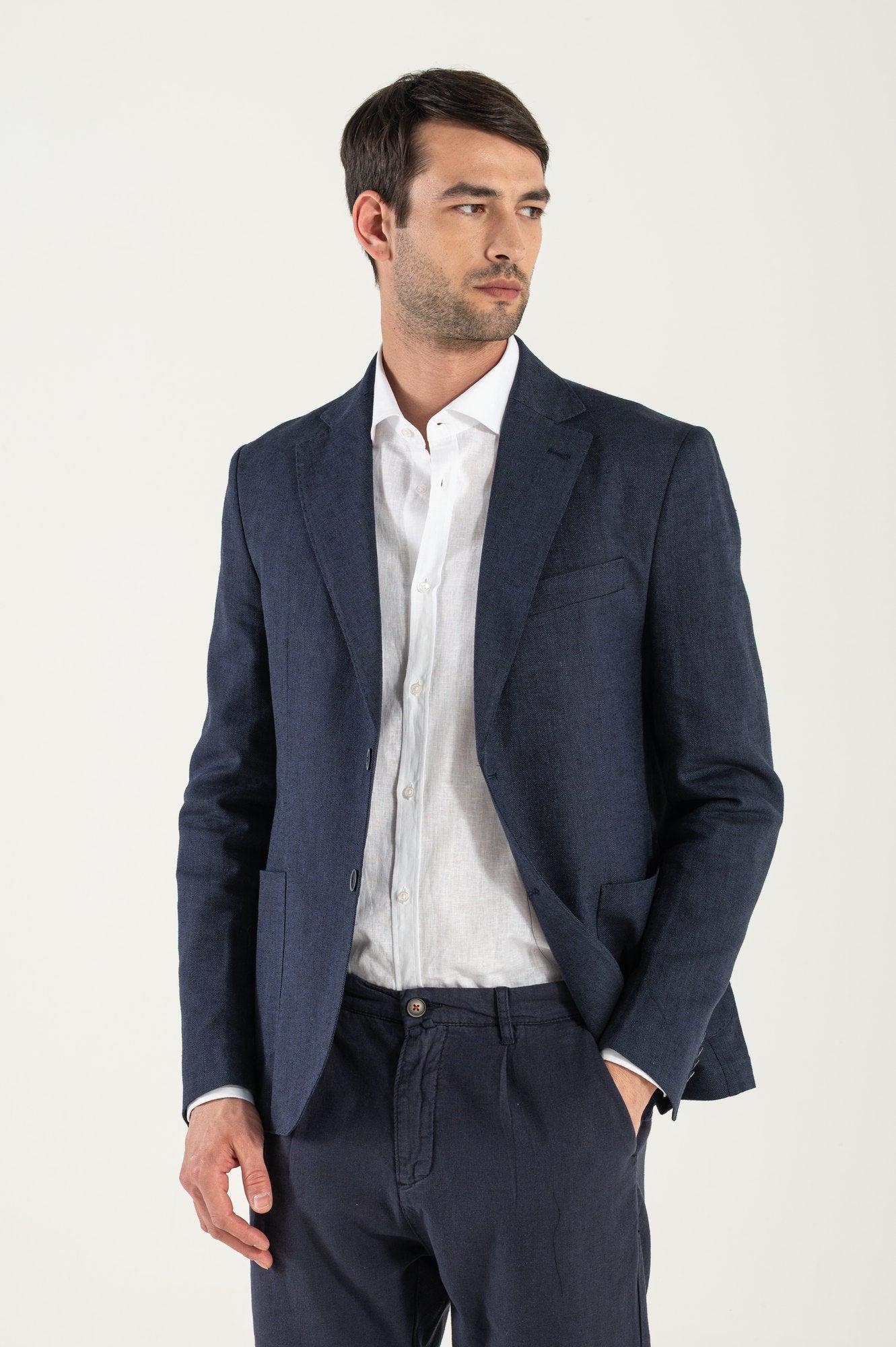 Blazer azul azul marino/algodón