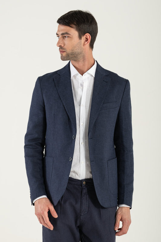 Blazer azul azul marino/algodón