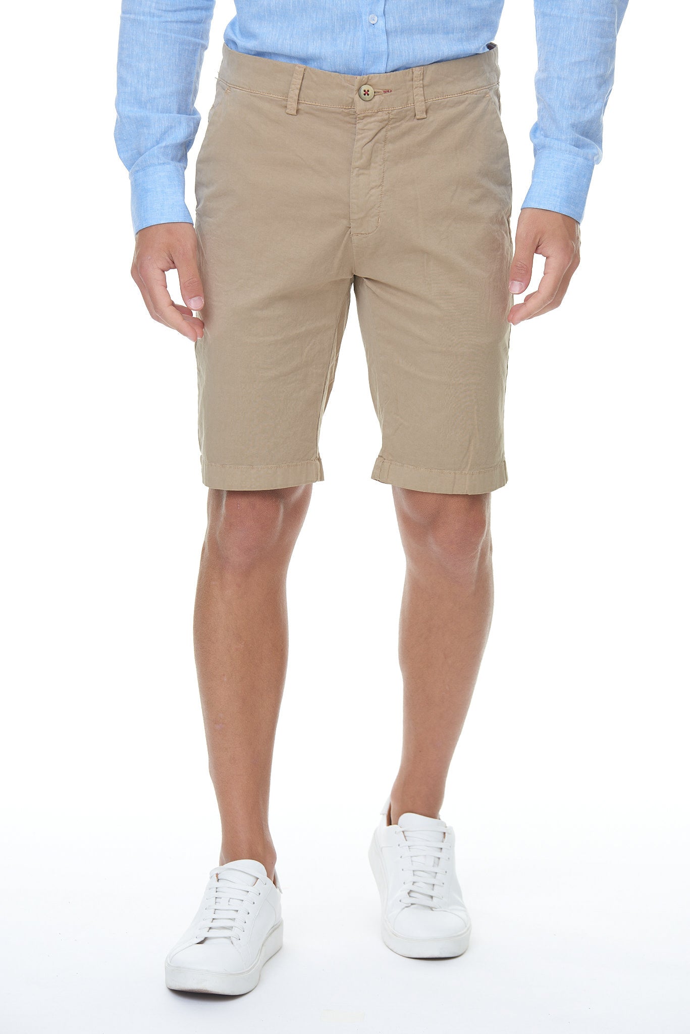 Bermudas hombre beige algodón