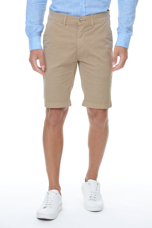 Bermudas hombre beige algodón