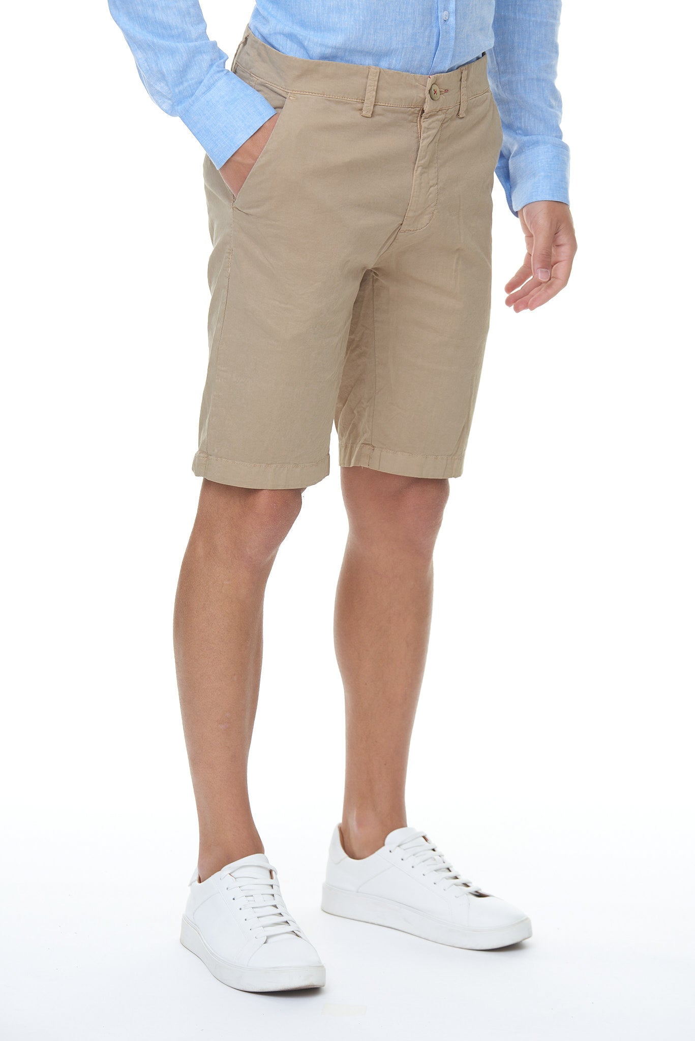 Bermudas hombre beige algodón