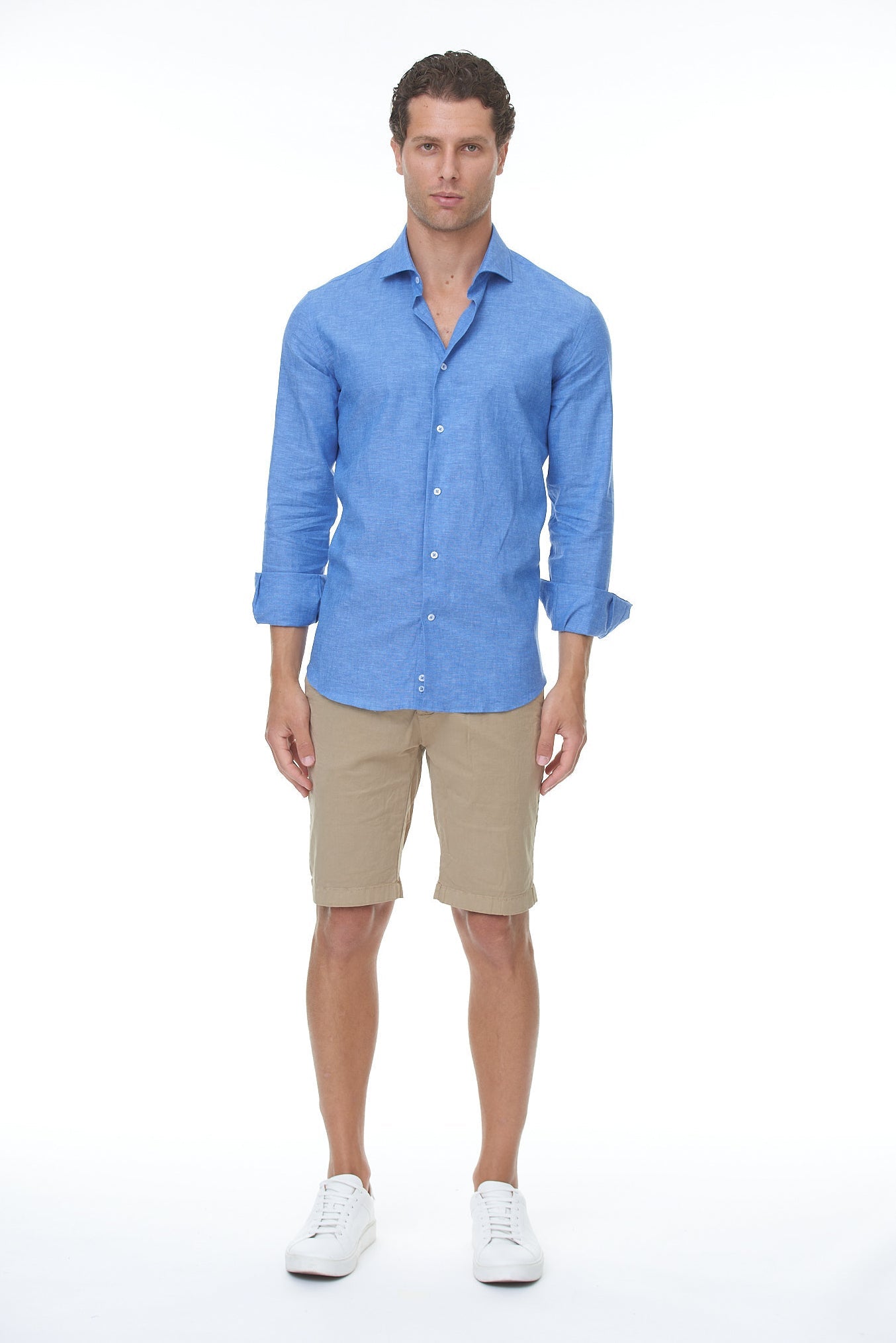 Bermudas hombre beige algodón